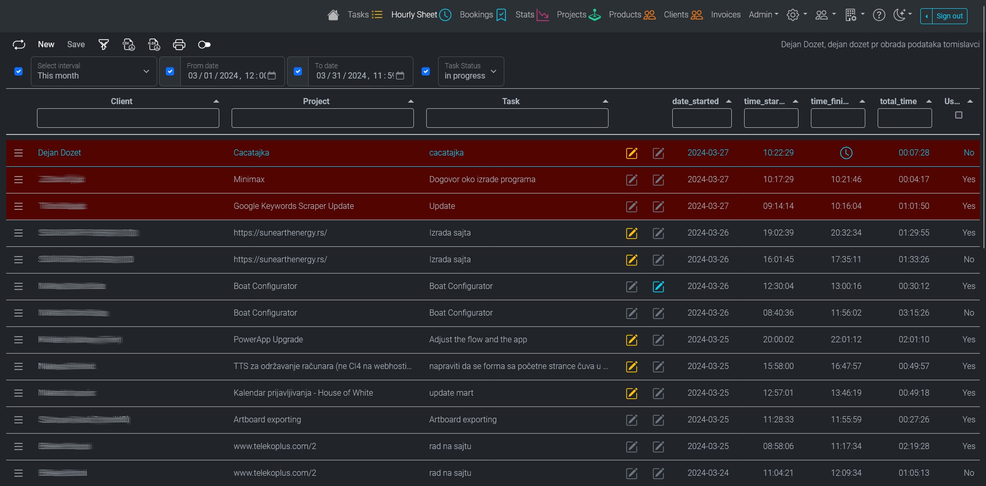Working with business data in DataSlog
